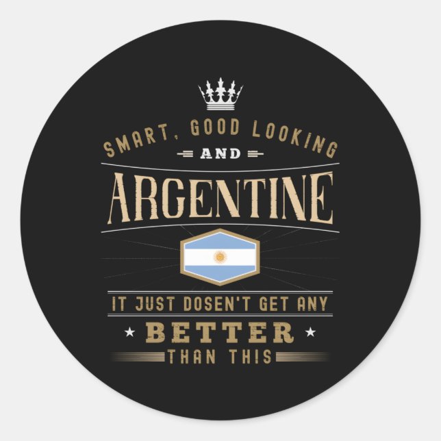Argentina Flag For Argentines Classic Round Sticker (Front)