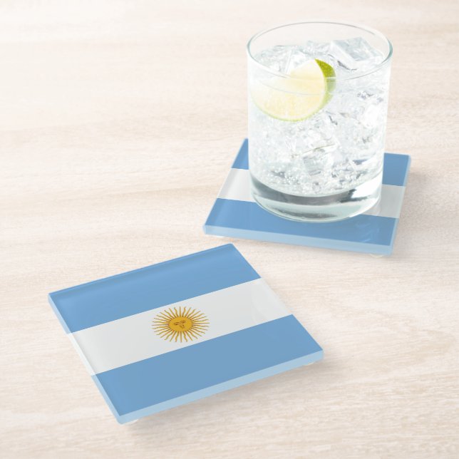 Argentina flag glass coaster (Angled)