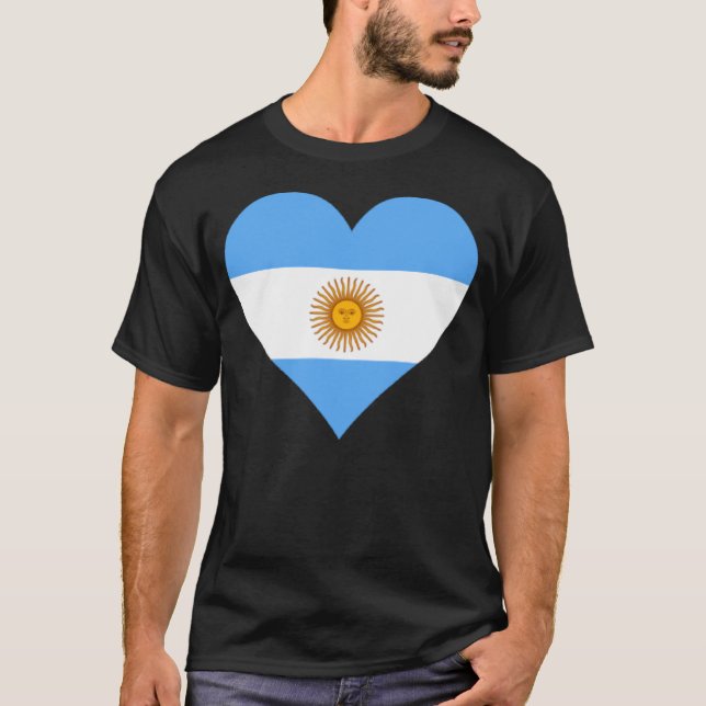 Argentina Flag Heart Argentina  Love Argentina T-Shirt (Front)
