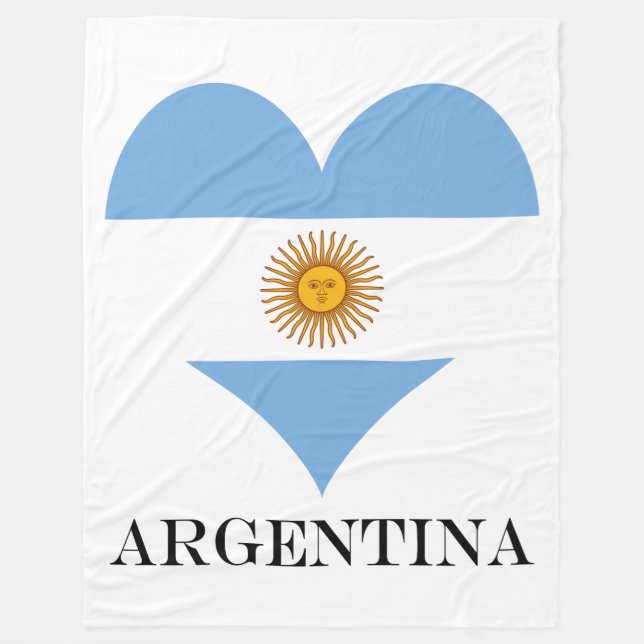 Argentina flag heart fleece blanket (Front)
