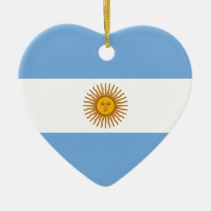 Argentina Flag Heart Ornament