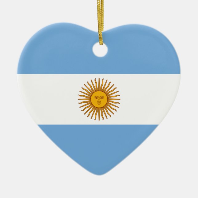 Argentina Flag Heart Ornament (Front)