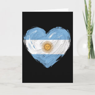 Argentina Flag Heart Soccer Footll Supporter Card