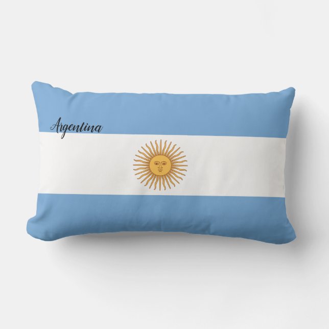 Argentina Flag Lumbar Cushion (Front)