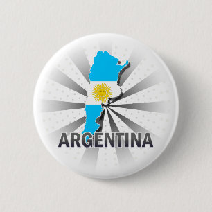 Argentina Flag Map 2.0 6 Cm Round Badge