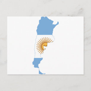 Argentina Flag map AR Postcard