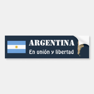 Argentina Flag + Map Bumper Sticker