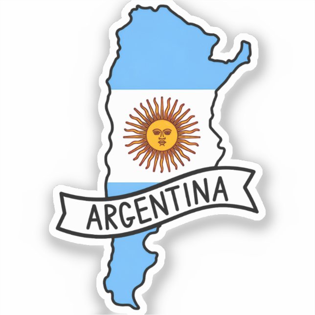 Argentina Flag Map Patriotic Argentine Pride World (Front)