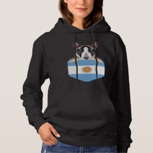 Argentina Flag Miniature Bull Terrier Dog In Pocke Hoodie