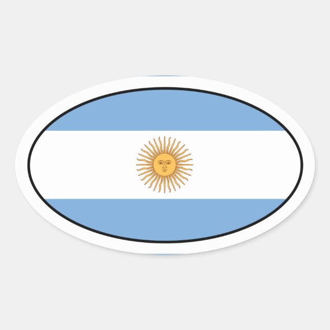 Argentina Flag Oval Sticker (Front)