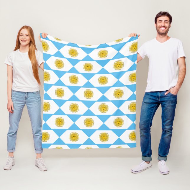 Argentina flag pattern fleece blanket (In Situ)