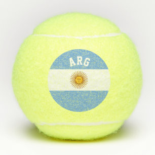 Argentina flag personalised printing on yellow tennis balls