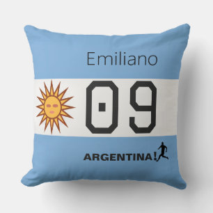 Argentina Flag Personalised Soccer Fan Cushion