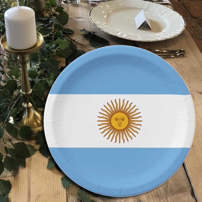 Argentina Flag plates, party, sports, Argentina Paper Plate (Creator Uploaded)