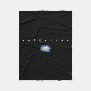 Argentina Flag Pride Vintage Retro Soccer Belgian  Fleece Blanket
