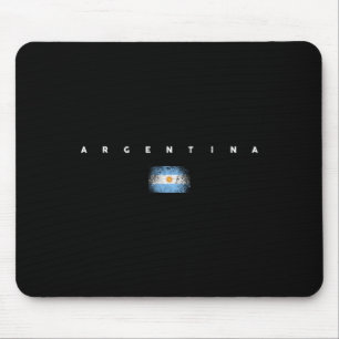 Argentina Flag Pride Vintage Retro Soccer Belgian Mouse Pad