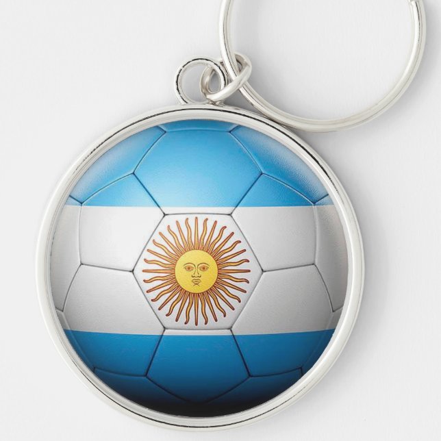 Argentina Flag Soccer Ball Key Ring (Front)