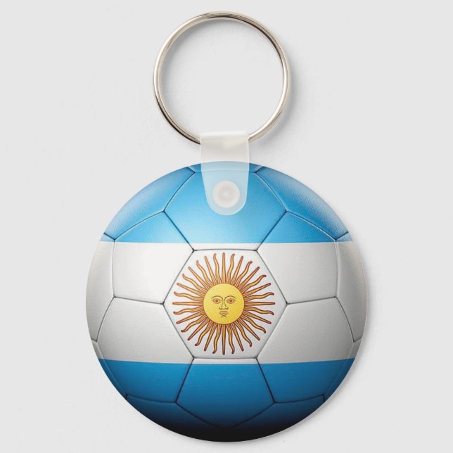 Argentina Flag Soccer Ball Key Ring (Front)