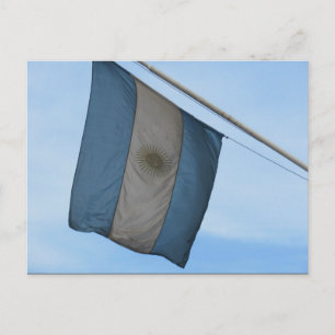 argentina flying flag postcard