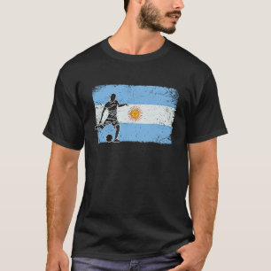 Argentina Football Player Vintage Flag T-Shirt
