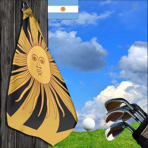 Argentina Golden Sun, Sol de Mayo Golf Towel