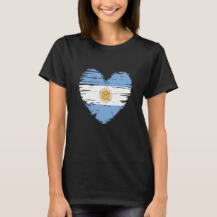 Argentina Heart Argentinian Flag Argentinian Pride T-Shirt