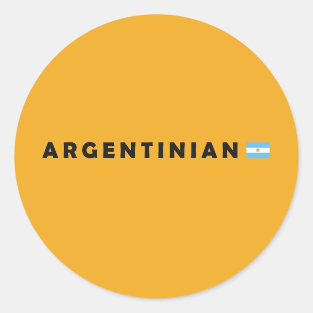 Argentina, I am Argentinian Classic Round Sticker (Front)