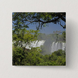 Argentina, Iguacu Falls in sun. 2 15 Cm Square Badge