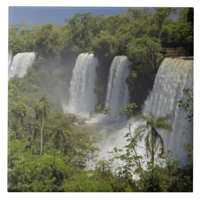 Argentina, Iguacu Falls in sun. Ceramic Tile (Front)