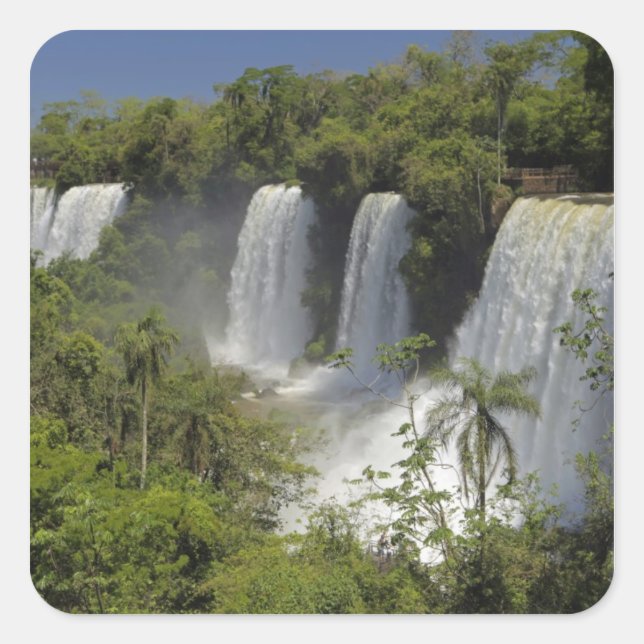 Argentina, Iguacu Falls in sun. Square Sticker (Front)