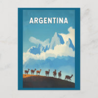 Argentina Illustration Travel Art Vintage