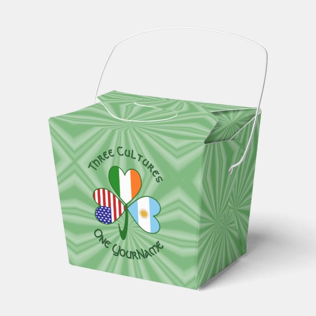 Argentina Ireland USA Shamrock Flag  Favour Box (Front Side)