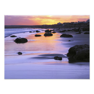 Argentina, Las Grutas. The beach at sunset. Photo Print