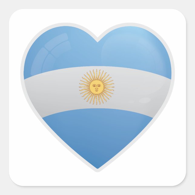 Argentina Love Icon Square Sticker (Front)