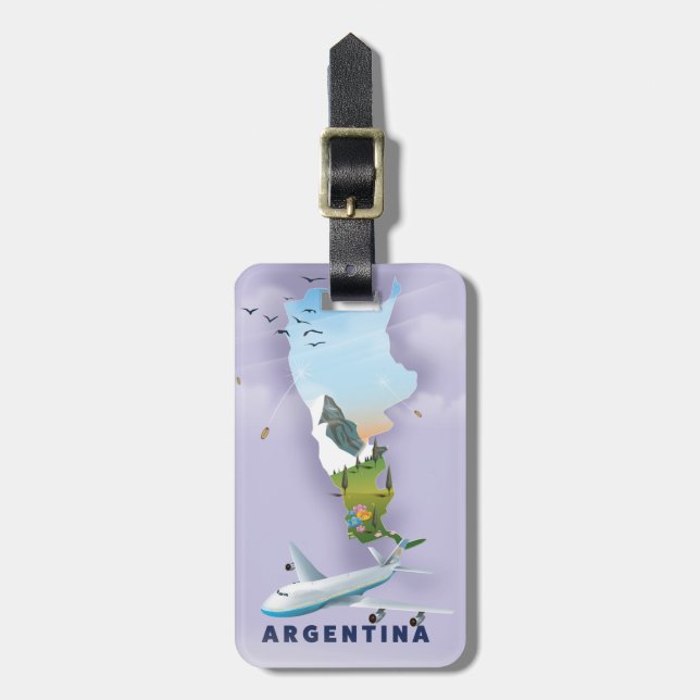 Argentina Map Travel poster Luggage Tag (Front Vertical)