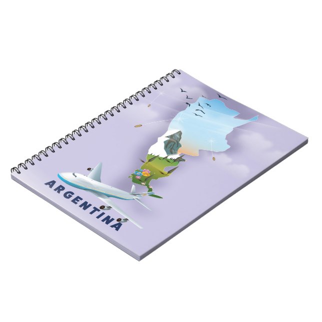 Argentina Map Travel poster Notebook (Left Side)