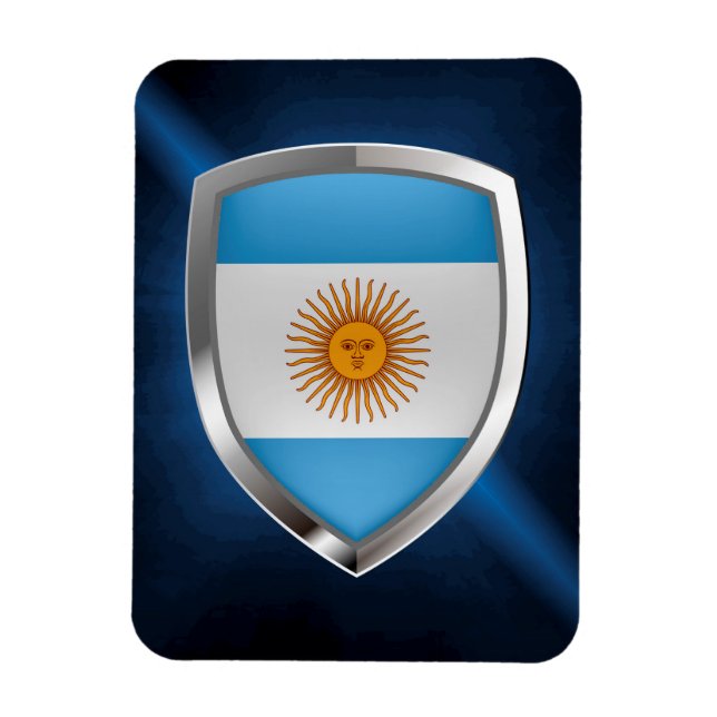 Argentina Mettalic Emblem Magnet (Vertical)