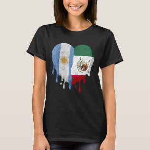 Argentina Mexico Flag Heart Citizen Grown Patriot T-Shirt