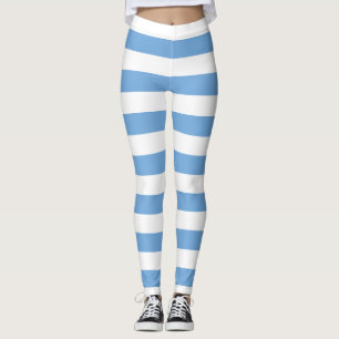 Argentina National Flag Colours Horizontal Striped Leggings