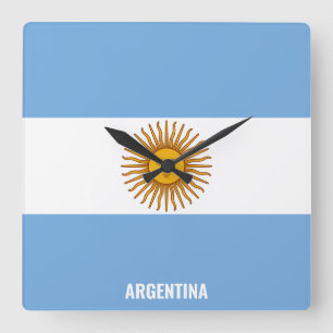 Argentina National Flag Patriotic Square Wall Clock