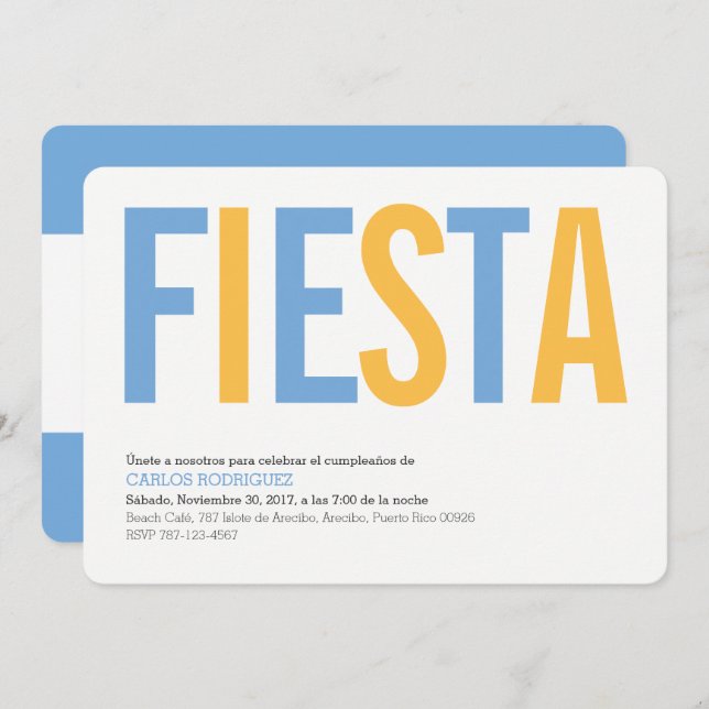 Argentina Party Invitation (Front/Back)