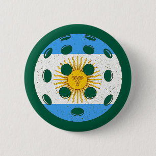 argentina pickleball 6 cm round badge