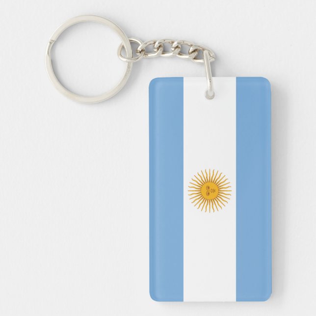 Argentina Plain Flag Key Ring (Front)