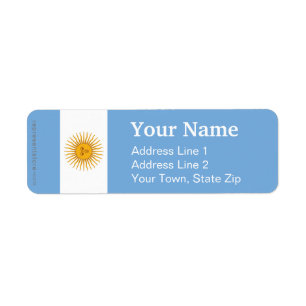 Argentina Plain Flag Return Address Label