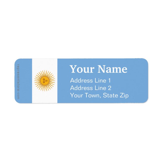 Argentina Plain Flag Return Address Label (Front)