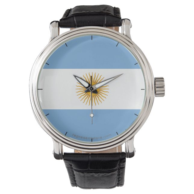 Argentina Plain Flag Watch (Front)