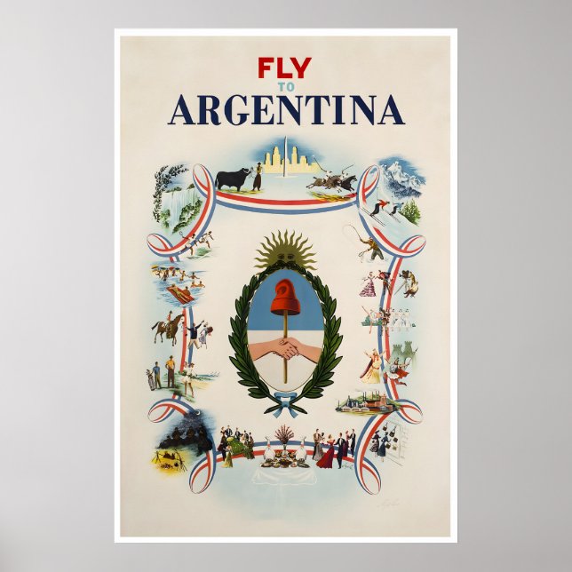 Argentina Poster Travel Art Argentinian Print (Front)
