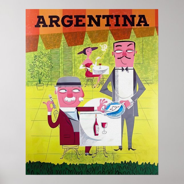 Argentina Retro Vintage Travel Poster (Front)