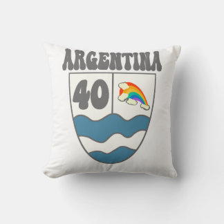 Argentina Ruta 40 highway sign with rainbow Cushion