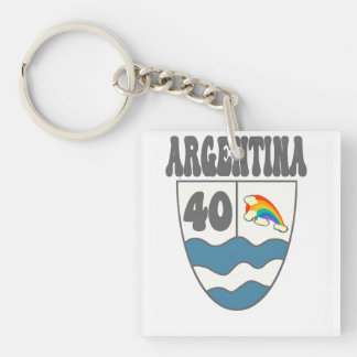 Argentina Ruta 40 highway sign with rainbow Key Ring